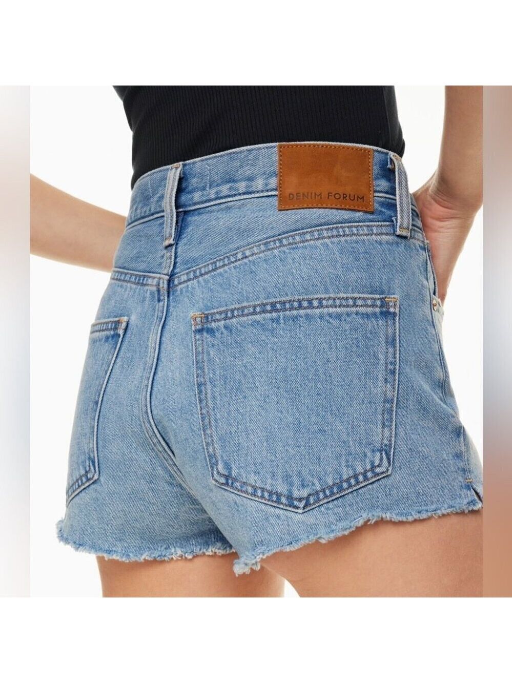 Denim Forum Yoko High Waist Micro Jean Shorts Size 25